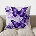 Axyaa Purple Butterflies & Swirl Floral Throw Pillow Cover