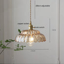 Axyaa Copper LED Glass Pendant Light Fixture Vintage Hanging Lamp