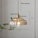 Axyaa Copper Glass LED Pendant Light - Vintage Hanging Lamp