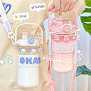 Axyaa Double Cup Water Bottles - BPA-Free Sports Drinkware