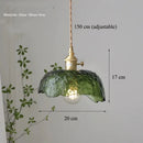 Axyaa Green Glass Pendant Lamp: Retro Nordic Luxury LED Chandelier for Home Decor