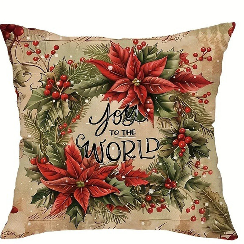 Axyaa Retro Christmas Reindeer Pillowcase Cover