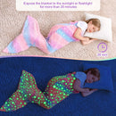 Axyaa Glowing Mermaid Tail Blanket: Plush Wearable Blanket for Teen Girls, Unicorn Sleeping Bag