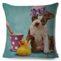 Axyaa Cartoon Dog Linen Pillowcase 45*45cm