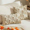 Axyaa Autumn Maple Leaf Plush Pillowcase - Three-Dimensional Embroidered Sofa Cushion Cover