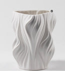 Axyaa White Ceramic Vase for Home Decor and Flower Arrangement