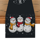 Axyaa Christmas Snowmen Snowflakes Table Runner for Kitchen and Holiday Party