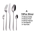 Axyaa 21-Piece Stainless Steel Cutlery Set - Mirror Finish Elegant Tableware