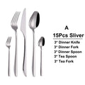 Axyaa 21-Piece Sliver Stainless Steel Cutlery Set - Elegant Tableware Dinner Set