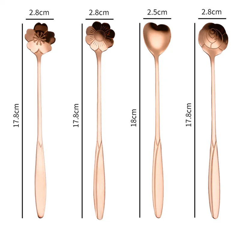 Axyaa Stainless Steel Long Handle Mini Spoon for Dessert Coffee Ice Cream