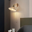 Axyaa Copper Canopy LED Wall Light Fixture Bedroom Sconce White Ceramic Nordic Modern