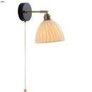 Axyaa Ceramic LED Wall Lamp with Rotate Up Down Feature and Pull Chain Switch