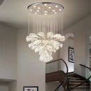 Axyaa Crystal Chandelier: Elegant Glass Pendant Lamp for Modern Living Spaces