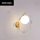 Axyaa Gold Glass Ball LED Wall Sconces for Bedroom Living Room Home Decor