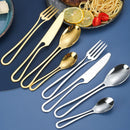 Axyaa 4-Piece Stainless Steel Hollow Handle Western Dinnerware Set