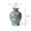 Axyaa Blue and White Porcelain Vase - Chinese Retro Flower Arrangement Home Decor