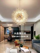 Axyaa Crystal Dandelion LED Chandelier: Modern Firefly Spark Ball Pendant Lamp