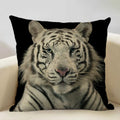 Axyaa Tiger Lion Linen Pillowcase 45x45cm Decorative Cushion Cover for Living Room