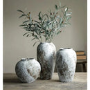 Axyaa Retro Ceramic Vase: Rural Circular Floor Decor for Living Room