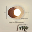 Axyaa Striped Stone LED Wall Lights Yellow Travertine Vintage Bedside Lamp
