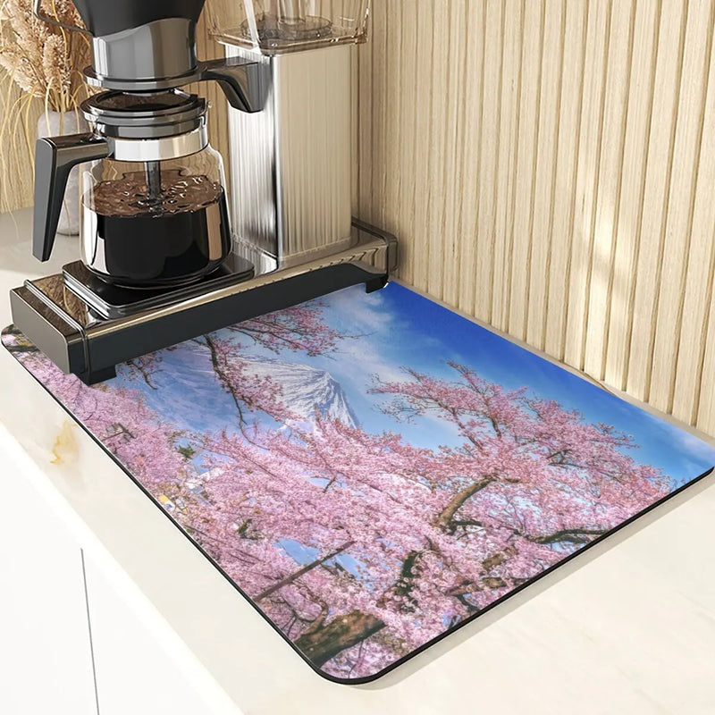 Axyaa Fujiyama Sakura Coasters Mats & Placemats: Plant Style Kitchen Table Mat
