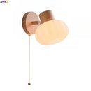 White Pumpkin LED Wall Sconce Light Axyaa Cream Style Bedside Wall Lamp