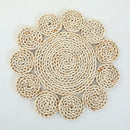 Rattan Straw Wall Hanging Decor by Axyaa - Handmade Round Frame Ornament & Table Mat