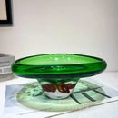 Axyaa Double Color Vase & Fruit Tray: Clear Desktop Storage & Terrarium