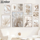 Axyaa Beige Bunny Tail Grass Pampas Reed Wall Art Print & Decor