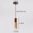Axyaa Yellow Cave Stone Wood Pendant Light - Japanese Wabi Sabi Style - Retro Creative Design