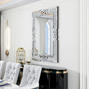 Axyaa Crystal Crush Glass Mirror for Home Decor in Silver Tones