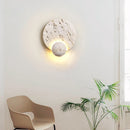 Axyaa LED Wall Light Pull Chain Switch Black Travertine Wall Decor