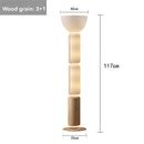 Axyaa Wooden LED Bamboo Glass Floor Lamp - Nordic Luxury Decorative Lighting
