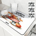 Drying Mat for Fall Vibes: Autumn Truck & Pumpkin Non-Slip Absorbent Mat by Axyaa
