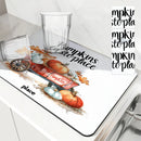 Drying Mat for Fall Vibes: Autumn Truck & Pumpkin Non-Slip Absorbent Mat by Axyaa