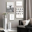 Nordic Whale Poster Good Vibes Only Art Print Axyaa Modern Living Room Decor