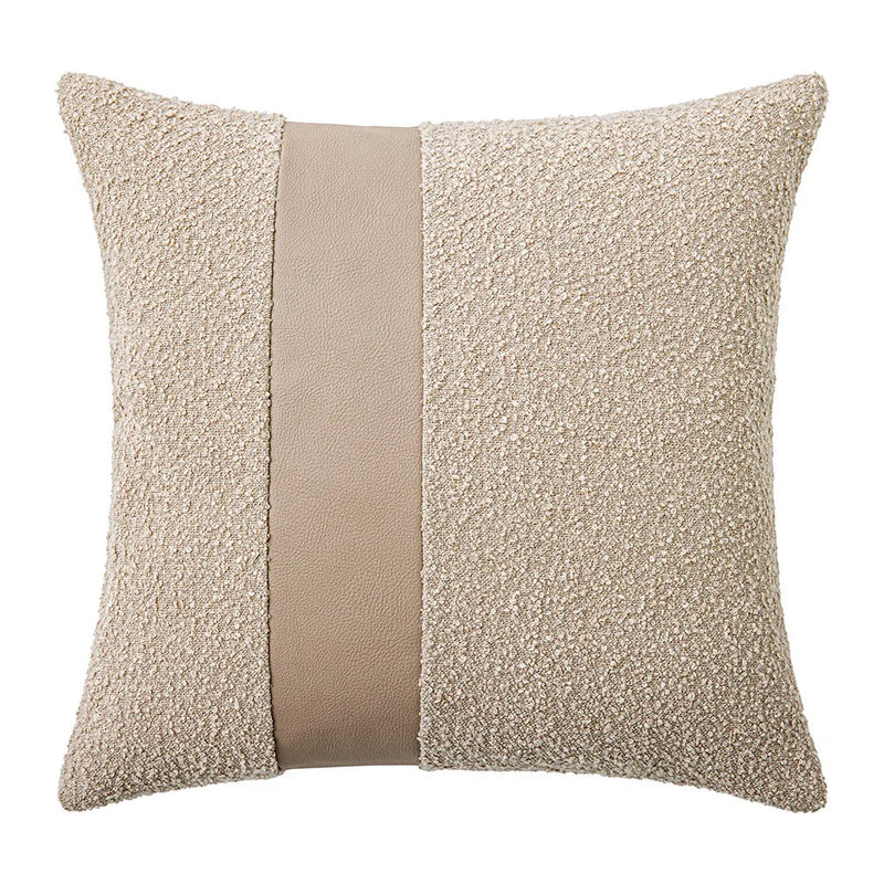 Faux Leather Textured Accent Pillow Cover in 9 Colors by Axyaa