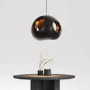 Axyaa Black LED Chandelier: Minimalist Designer Pendant Lamp for Kitchen, Dining Room, Bedroom