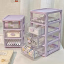 Axyaa Clear Plastic Desktop Organizer with Drawers for Office, School, and Makeup Storage