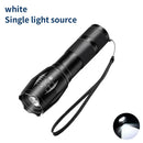 Axyaa Rechargeable Multi-Color LED Flashlight: Fishing, Camping, Hunting, Photography, Selfie