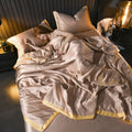 Axyaa Ice Silk Quilted Bedspread - Simple European Style, Cool Summer Quilt