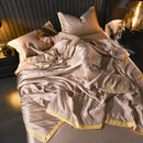 Axyaa Ice Silk Quilted Bedspread - Simple European Style, Cool Summer Quilt