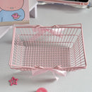 Axyaa Mini Pink Gift Handle Basket with Bow Ribbon - Set of 5