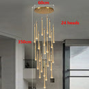 Axyaa Crystal Chandelier Stair Pendant Living Room Interior Lighting