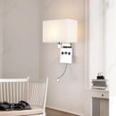Axyaa LED Fabric Wall Lampshade with USB Charging Port and Dual Switch