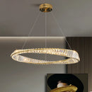 Axyaa Gold Crystal LED Chandelier with Remote for Living Room, Bedroom, Kitchen