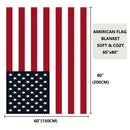 Axyaa American Flag Flannel Blanket for Bed, Couch, Camping, and Gift Giving