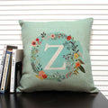 Axyaa 26 Letter Design Linen Sofa Cushion Cover 45x45cm Pillow Case for Bedroom & Living Room