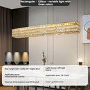 Axyaa Crystal Ceiling Chandelier: Modern Square Pendant Lamp for Living Room, Staircase & Dining Room