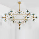 Axyaa Glass Ball Chandelier: Industrial Vintage Loft Lighting for Living Room, Kitchen, and Restaurant